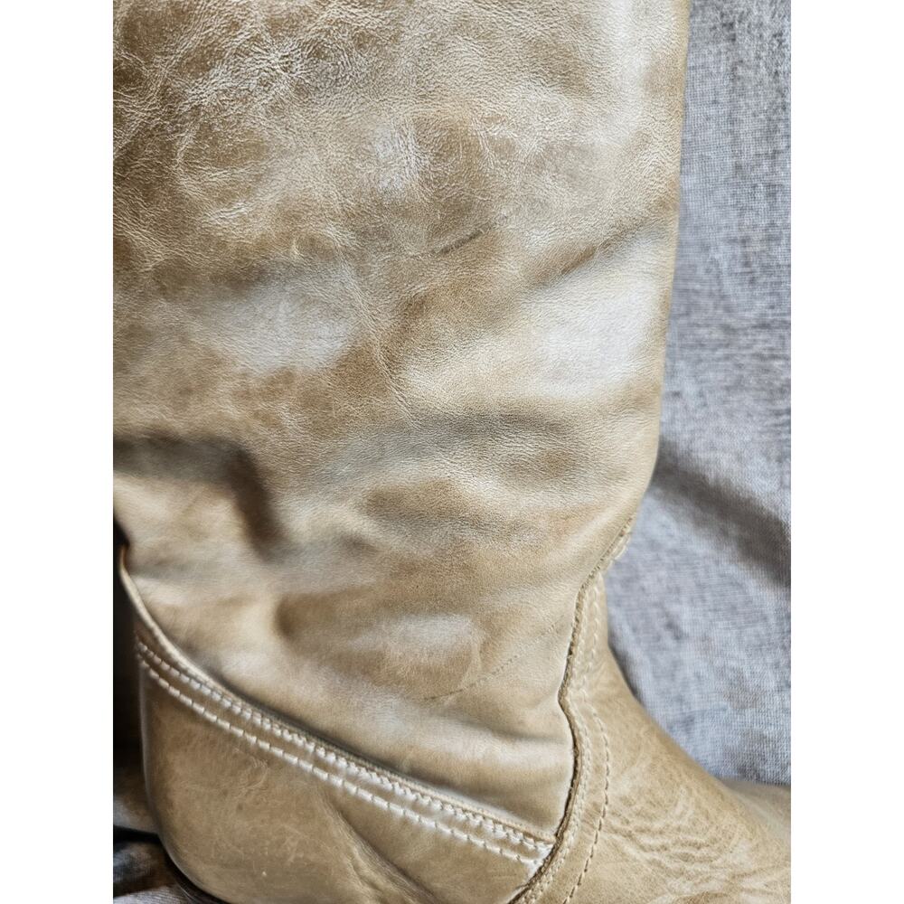 FRYE Jane 18 Inch Cuffed Tan Leather Knee High Boots Women’s US 10 B Pull-On - Picture 9 of 12